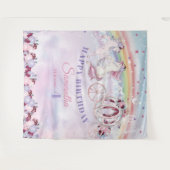 Tenture Unicorne Brousse Bourgogne Violet Anniversaire (Devant (Horizontal))