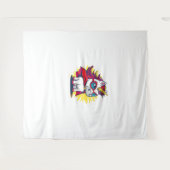 Tenture Unicorne cool avec Superhero Cape Costume Long Sle (Devant (Horizontal))