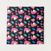 Tenture Unicorne, cristaux : magique motif aquarelle. (Devant (Horizontal))