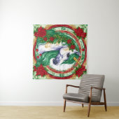 Tenture Unicorne de Noël (En situation (horizontale))