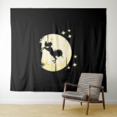 Tenture Unicorne Devant La Lune (En situation (horizontale))