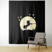 Tenture Unicorne Devant La Lune (En situation)