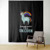 Tenture Unicorne Llama (En situation)