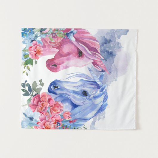 Tenture Unicornes aquarelle Art (Devant (Horizontal))