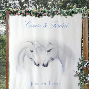Tenture Unicornes blanches Aimer Couple