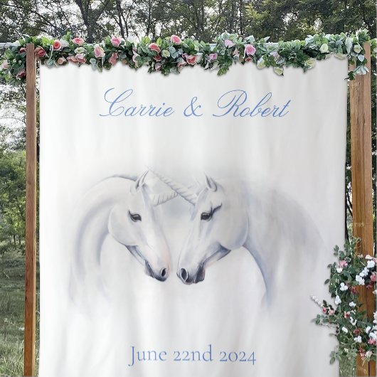 Tenture Unicornes blanches Aimer Couple