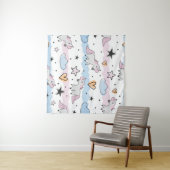 Tenture Unicorns and stars pattern (En situation (horizontale))