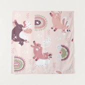 Tenture Unicorns Rainbows : Pastel Magic Arrière - plan. (Devant (Horizontal))