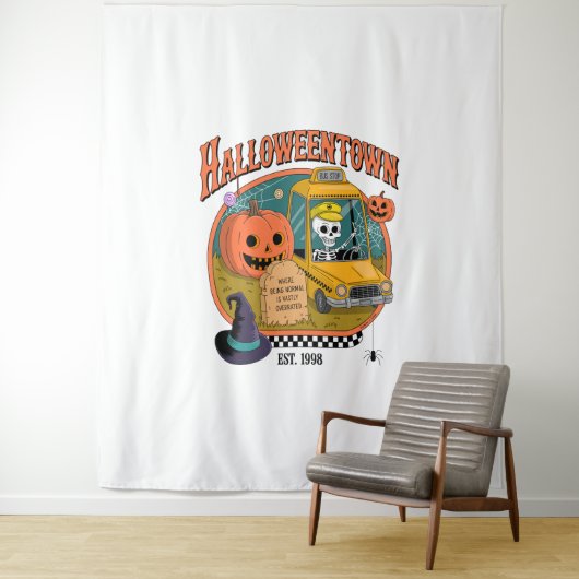 Tenture Université citrouille Halloweentown (En situation)