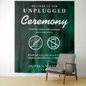 Tenture Unplugged Ceremony Emerald Green Backdrop (En situation)