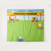 Tenture Upsherin Personnalisé Cute Construction BACKDROP (Devant (Horizontal))