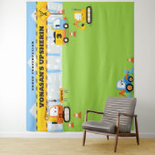 Tenture Upsherin Personnalisé Cute Construction BACKDROP (En situation)