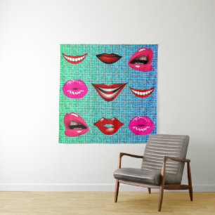 Tenture Urban Funky Hip Cool Lips Motif