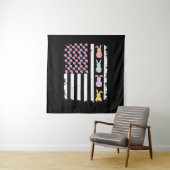 Tenture US American Flag with Bunny for Easter Day (En situation)