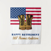 Tenture USA American Flag Gold Boots Retraite militaire (Devant)