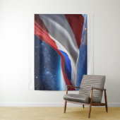 Tenture USA Flag Logo Large Tapestry (En situation)