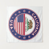 Tenture USA_STATES - WITH_FLAG_California_circle_with_flag (Devant (Horizontal))