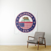 Tenture USA_STATES - WITH_FLAG_California_circle_with_flag (En situation)