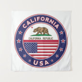 Tenture USA_STATES - WITH_FLAG_California_circle_with_flag (Devant)
