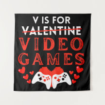 V est pour les jeux vidéo drôles Saint-Valentin po