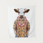 Tenture Vache à chemise hawaïenne (Devant)