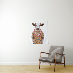 Tenture Vache à chemise hawaïenne
