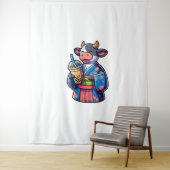 Tenture Vache Bubble Thé Japonais Kimono _2 (En situation)