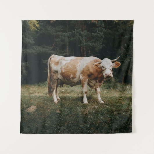 Tenture VACHE CHAINÉE Brown ET BLANCHE (Devant)