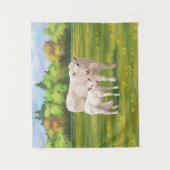 Tenture Vache Charolais Blanche & Boeuf de veau Cupide (Devant)