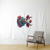 Tenture Vache clown de la terreur (En situation (horizontale))