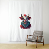 Tenture Vache clown de la terreur (En situation)