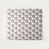 Tenture vache de dessin animé noir blanc rose baiser gris  (Devant (Horizontal))