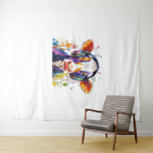 Tenture Vache des hautes terres colorées (En situation (horizontale))