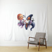 Tenture Vache d'Halloween à l'automne (En situation (horizontale))