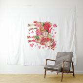 Tenture Vache florale, Vache mignonne Design (En situation (horizontale))