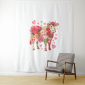 Tenture Vache florale, Vache mignonne Design (En situation)