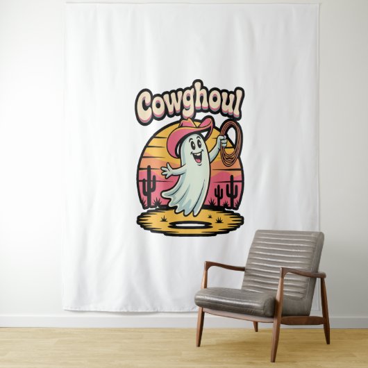 Tenture Vache Ghoul Halloween Éffrayant (En situation)