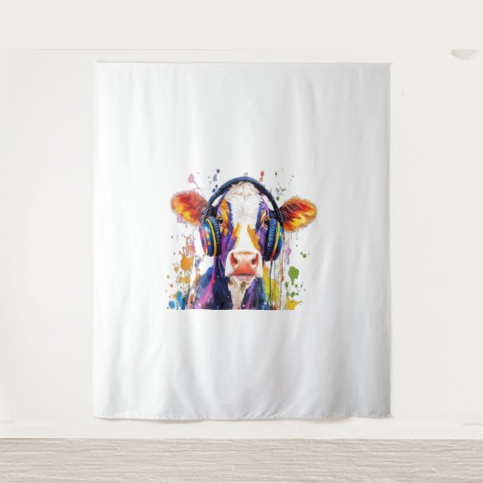 Tenture Vache Highland Colorée (Devant)