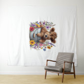 Tenture Vache Highland dans le seau à fleurs, mignonne (En situation (horizontale))