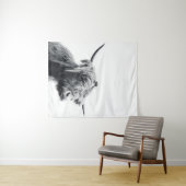 Tenture Vache Majestic Highland noir et blanc (En situation (horizontale))