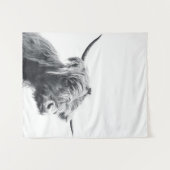 Tenture Vache Majestic Highland noir et blanc (Devant (Horizontal))