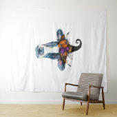 Tenture Vache noir blanc Halloween sorcière (En situation (horizontale))