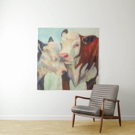Tenture Vaches amoureuses (En situation (horizontale))