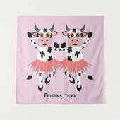 Tenture Vaches dansantes mignonnes et amusantes (Devant)