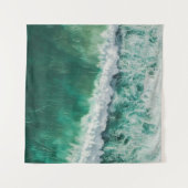 Tenture Vague aérienne turquoise : tir de drone (Devant (Horizontal))