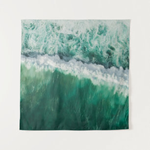 Tenture Vague aérienne turquoise : tir de drone