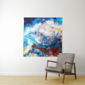 Tenture Vague bleue de la mer. Des éclaboussures artistiqu (En situation)