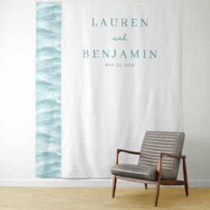 Tenture Vague de sarcelle sereine minimaliste
