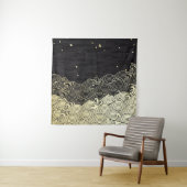 Tenture Vague dorée, texture papier. (En situation)