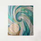 Tenture Vague et lune de mosaïque (Devant)